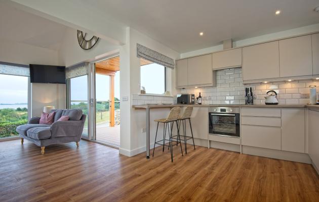 Curlew Cottage kitchen and living area