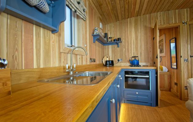 Kitchen with solid wood worktop