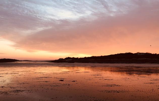 Mossyard beach at sunset